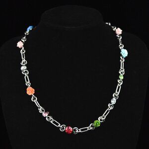 DANNIJO Floral Swarovski Crystal Charm Necklace